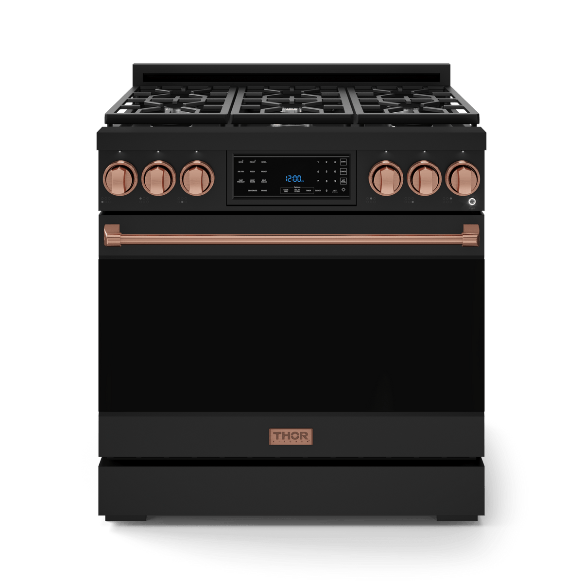 36 Inch Professional Gas Range with Tilt Panel Touch Control in Black/Rose Gold | Gordon Ramsay Series - RSG36B-RSG