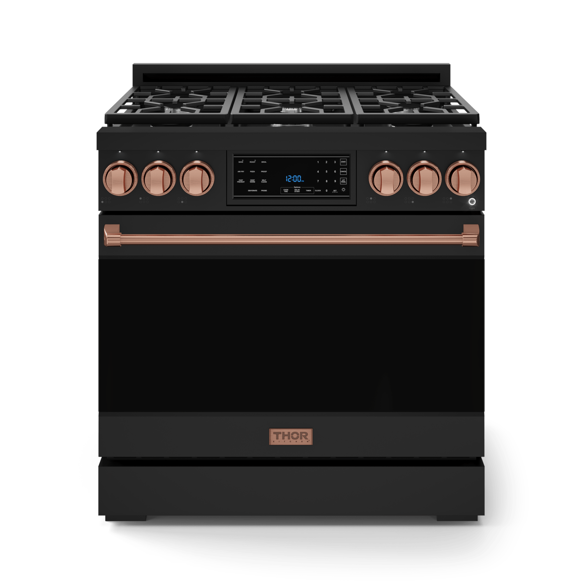 36 Inch Professional Gas Range with Tilt Panel Touch Control in Black/Rose Gold | Gordon Ramsay Series - RSG36B-RSG