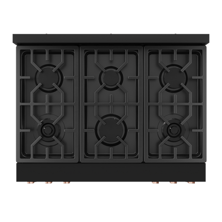 36 Inch Professional Gas Range with Tilt Panel Touch Control in Black/Rose Gold | Gordon Ramsay Series - RSG36B-RSG