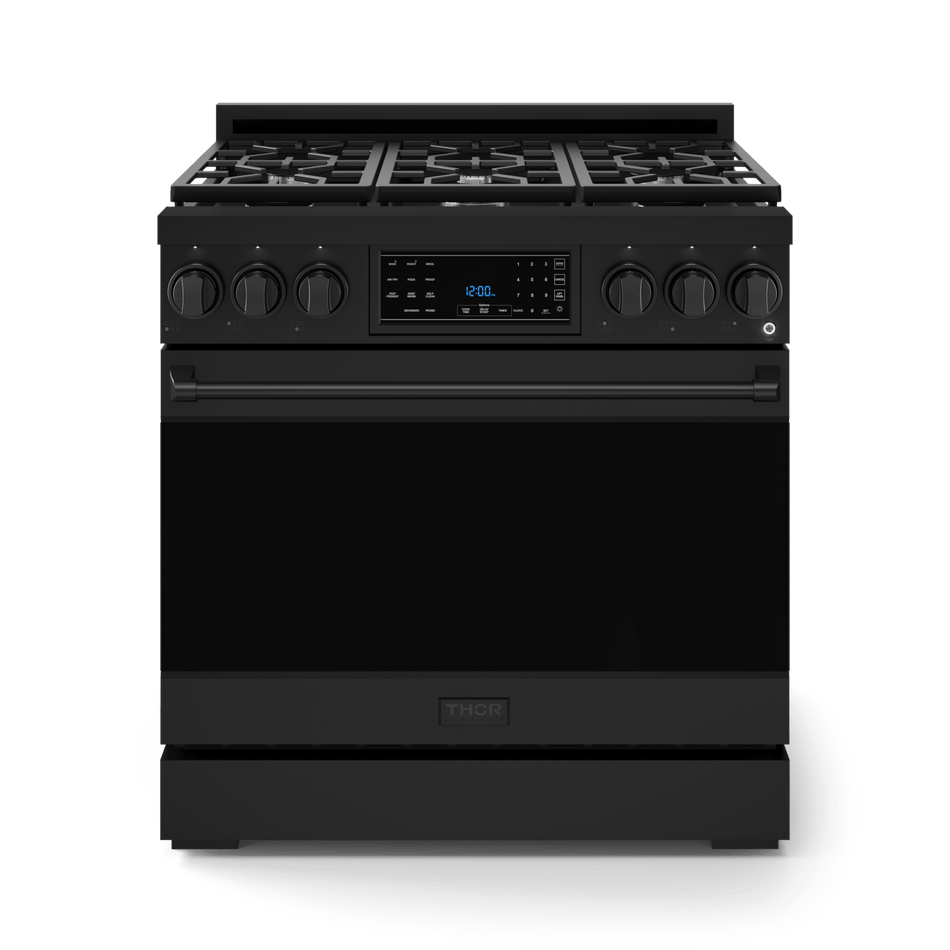 36 Inch Professional Gas Range with Tilt Panel Touch Control in Black | Gordon Ramsay Series - RSG36B