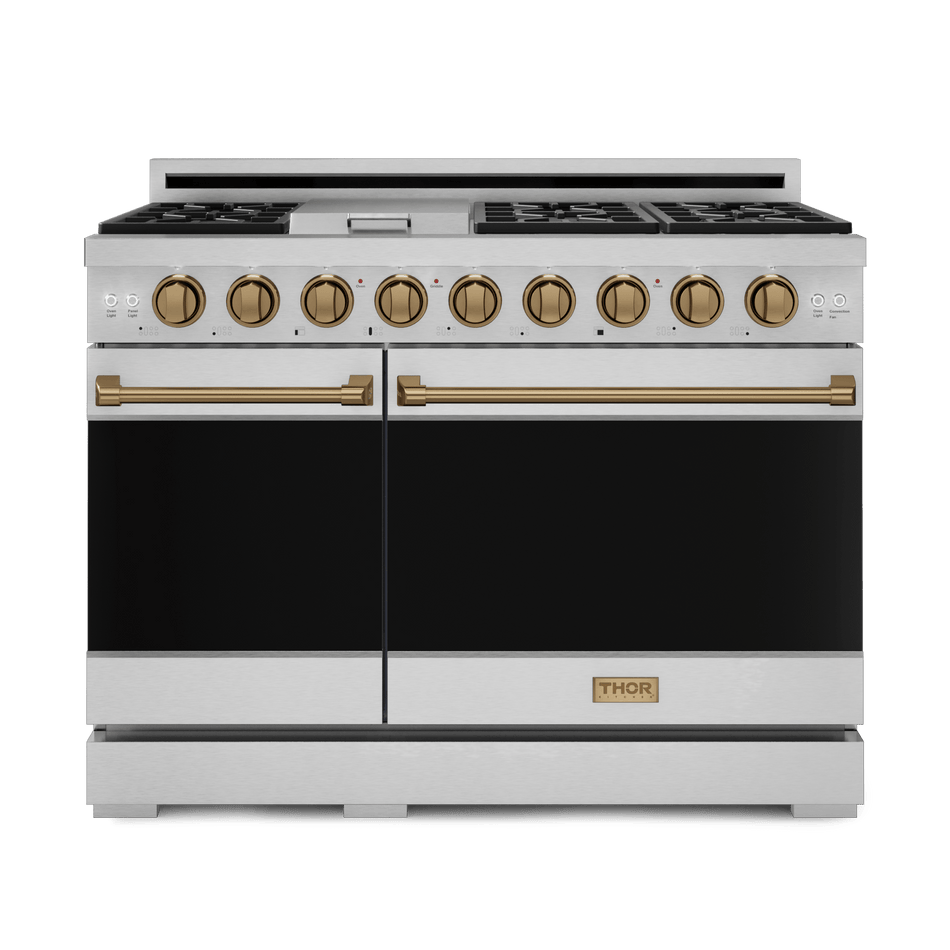 48 Inch Professional Gas Range with Pro-Style Knobs in Stainless Steel/Bronze | Gordon Ramsay Series - RSG48E-BRZ