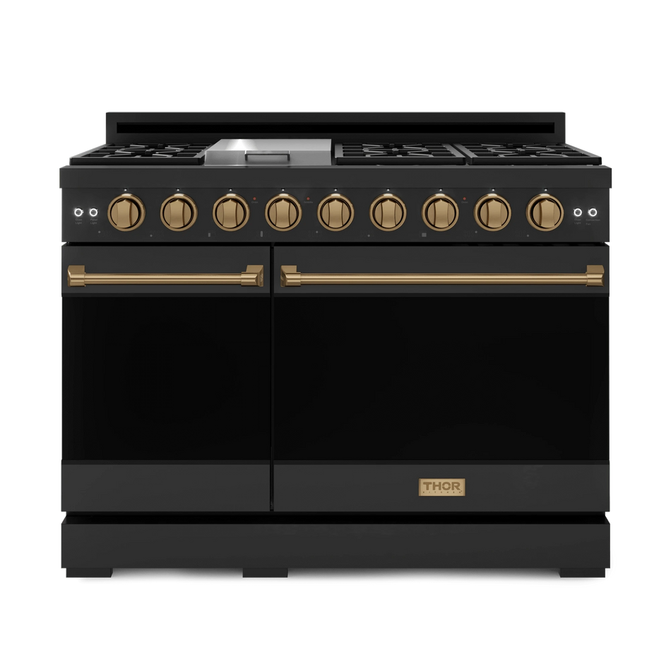 48 Inch Professional Gas Range with Pro-Style Knobs in Black/Bronze | Gordon Ramsay Series - RSG48EB-BRZ