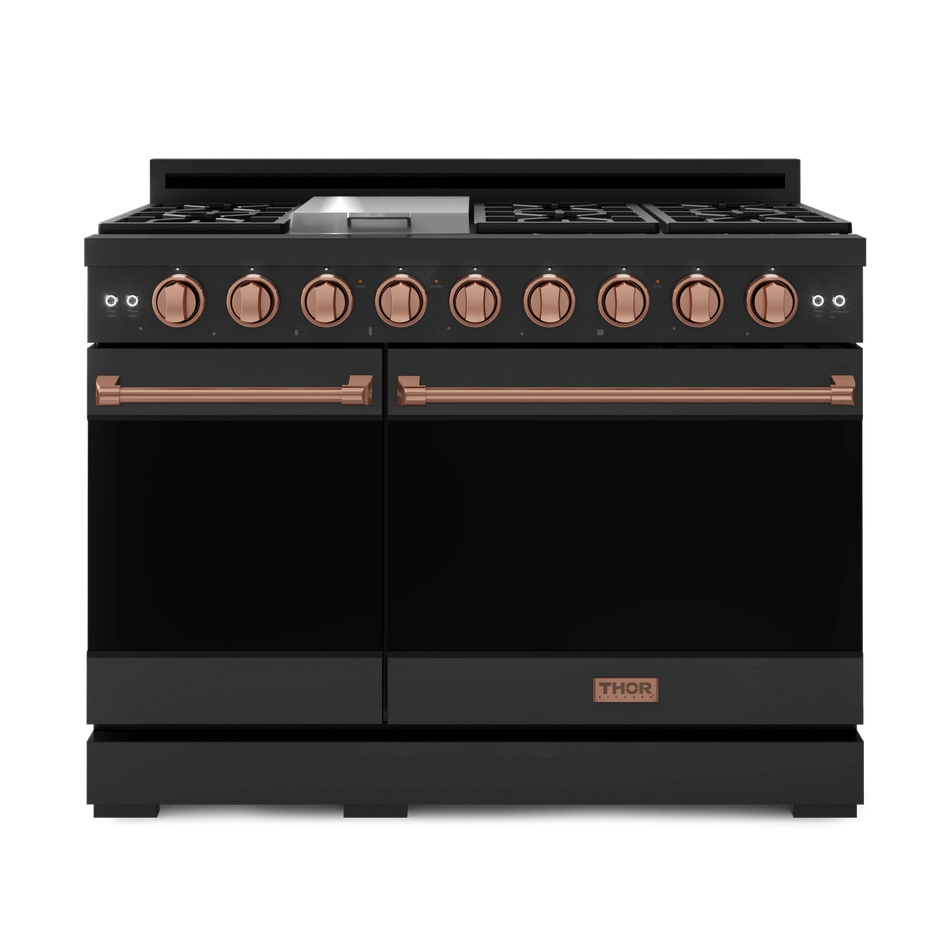 48 Inch Professional LP Range with Pro-Style Knobs in Black/Rose Gold | Gordon Ramsay Series - RSG48EBLP-RSG
