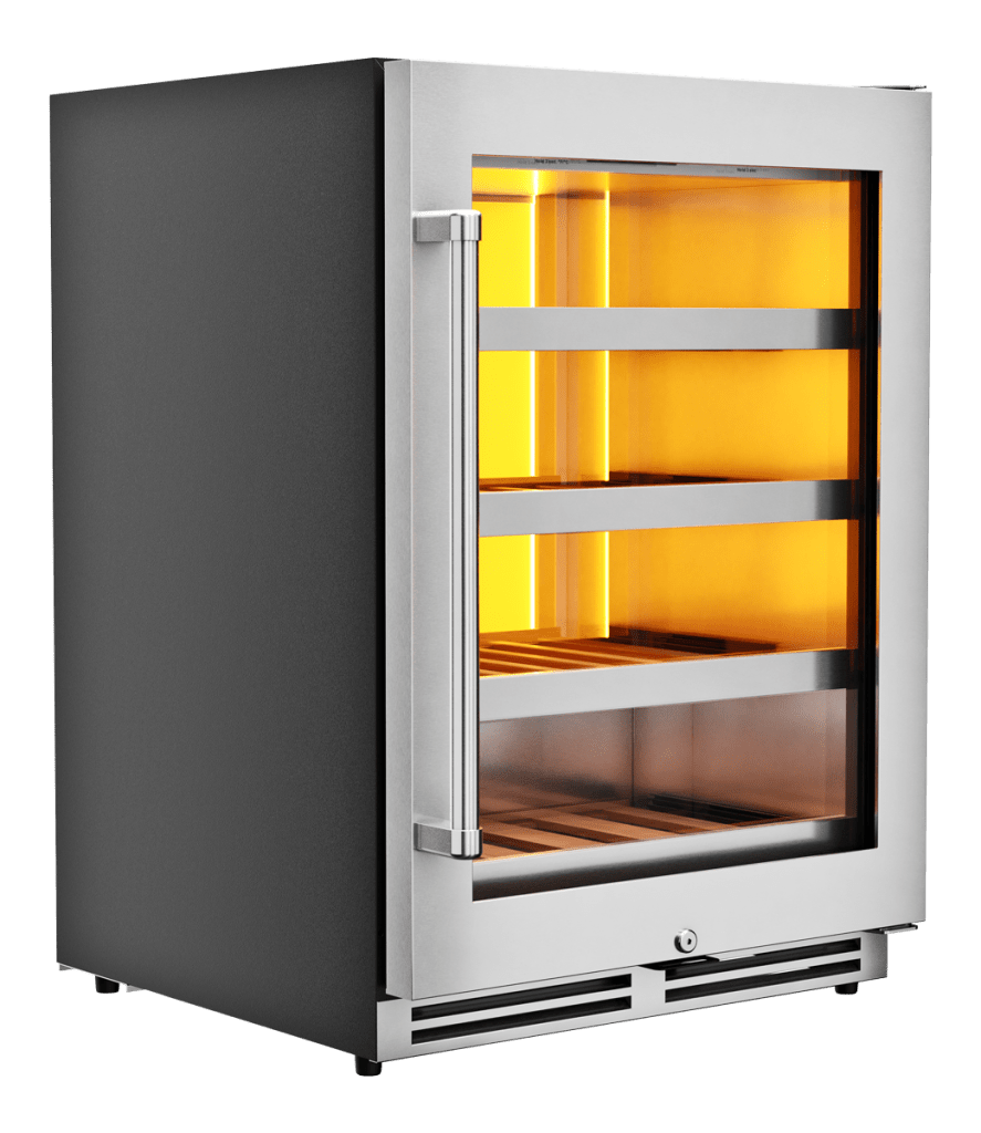 Thor Wine Cooler 24-Inch Single Zone Wine Cooler, 45 Wine Bottle Capacity – Model TWC24UL, left closed