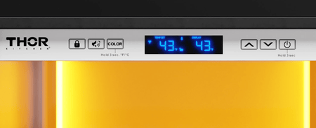 Thor wine cooler 24-Inch Single Zone Wine Cooler, Left Swing, 45 Wine Bottle Capacity – Model TWC24UL-LH, controls