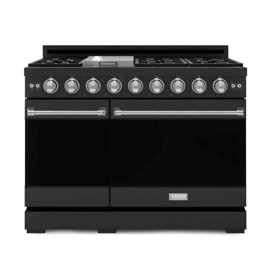 48 Inch Professional LP Range with Pro-Style Knobs in Black/Stainless Steel | Gordon Ramsay Series - RSG48EBLP-SS