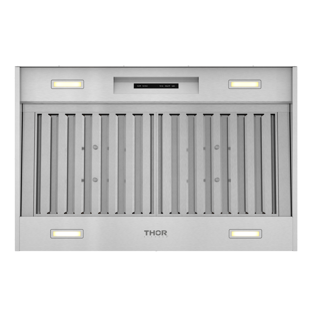 Thor Range Hood 36-Inch Liner Wall Mount Range Hood in Stainless Steel with powerful airflow, quiet operation, and commercial-grade baffle filters – XLH36, bottom