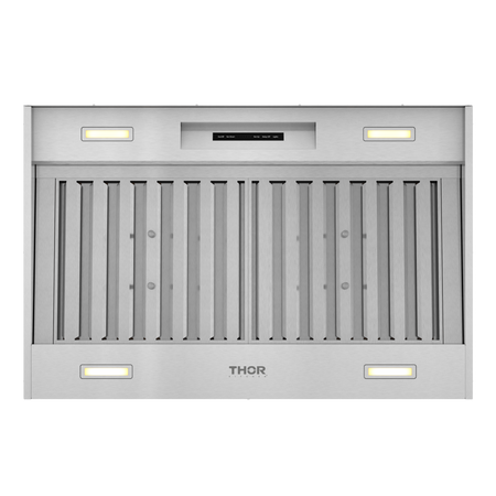 Thor Range Hood 36-Inch Liner Wall Mount Range Hood in Stainless Steel with powerful airflow, quiet operation, and commercial-grade baffle filters – XLH36, bottom