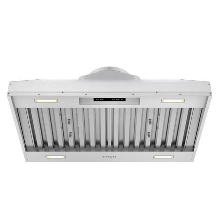 Thor Range Hood 36-Inch Liner Wall Mount Range Hood in Stainless Steel with powerful airflow, quiet operation, and commercial-grade baffle filters – XLH36, under