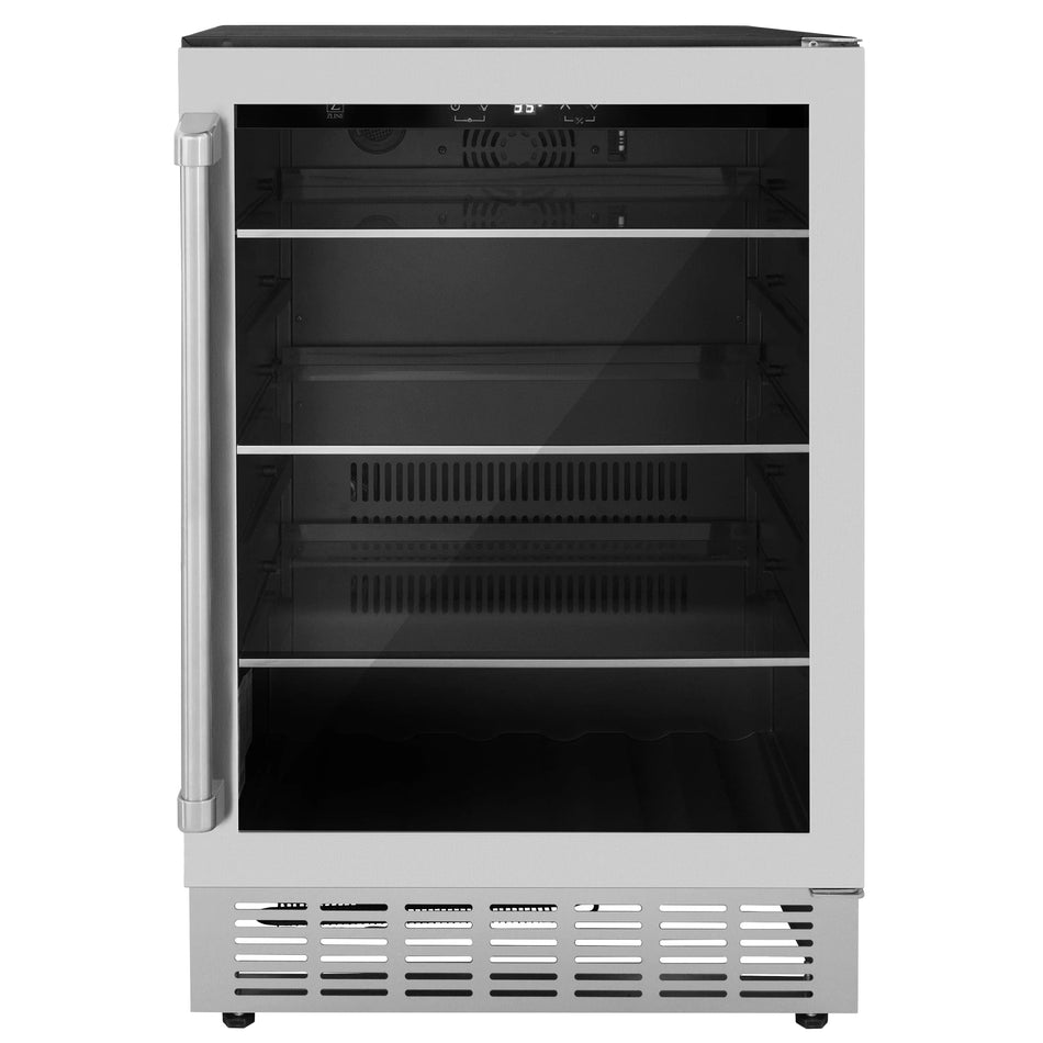 ZLINE 24" Monument 154 Can Beverage Fridge in Stainless Steel, RBV-US-24