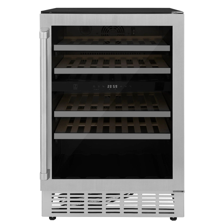 ZLINE 24" Dual Zone 44-Bottle Wine Cooler - Stainless Steel Monument Series, RWV-UD-24