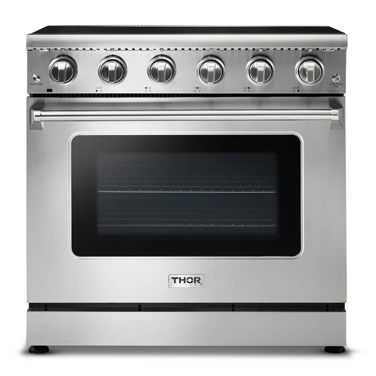 Thor Kitchen 36 in. Glass Top 5 Elements Convection Electric Range, HRE3601