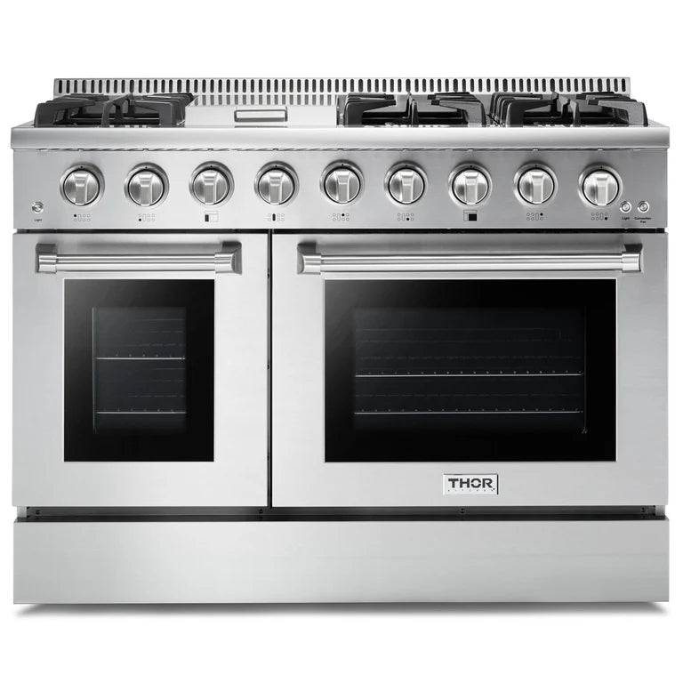 Thor Kitchen 48 in. 6.7 cu. ft. Professional Natural Gas Range in Stainless Steel, HRG4808U