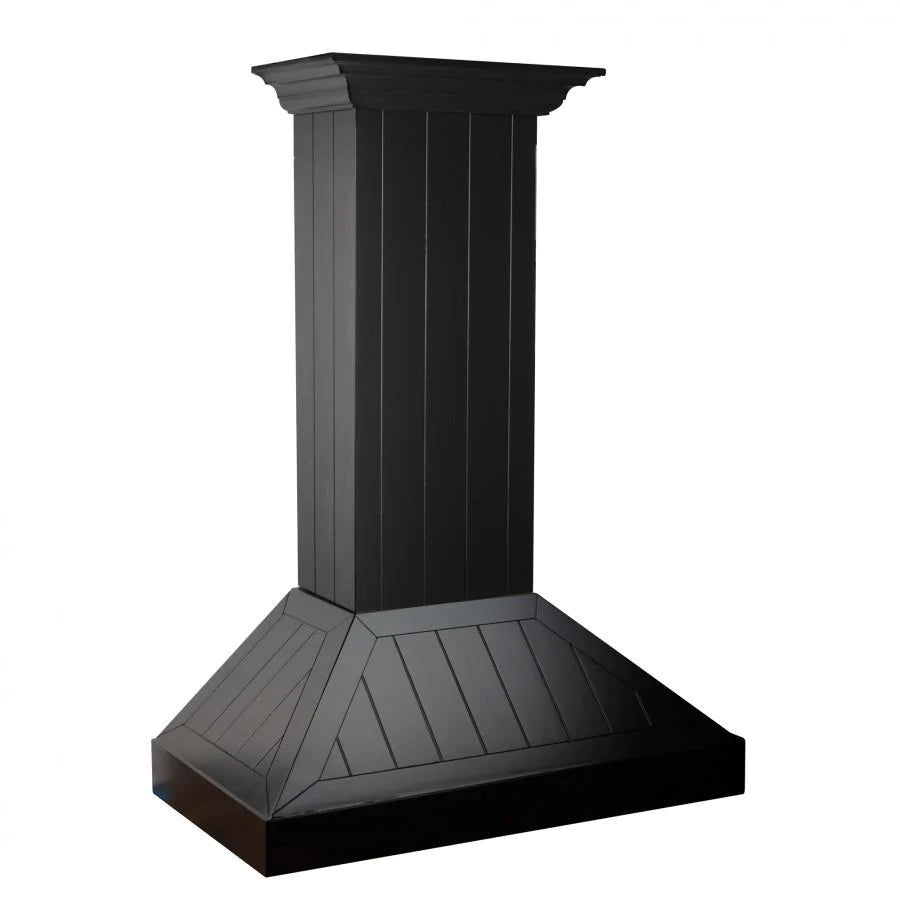 ZLINE 36" Wooden Convertible Vent Wall Mount Range Hood in Black - Includes Motor (KPCC-36)