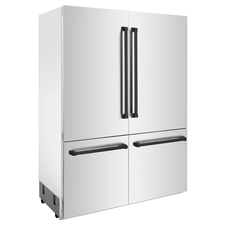 ZLINE Autograph 60" Built-In Refrigerator with Internal Water and Ice Dispenser, Matte Black Accents, RBIVZ-304-60-MB