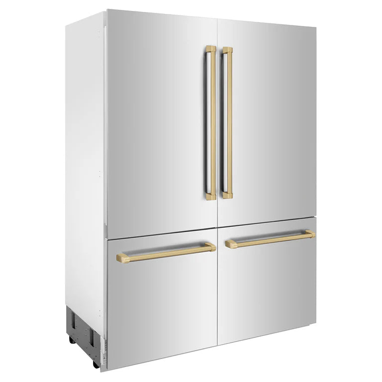 ZLINE Autograph 60" 32.2 cu. ft. Refrigerator with Internal Water and Ice Dispenser in Stainless Steel and Bronze Accents, RBIVZ-304-60-CB