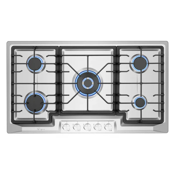 Empava 36" Stainless Steel Built-In Cooktop with 5 Gas Burners, EMPV-36GC23