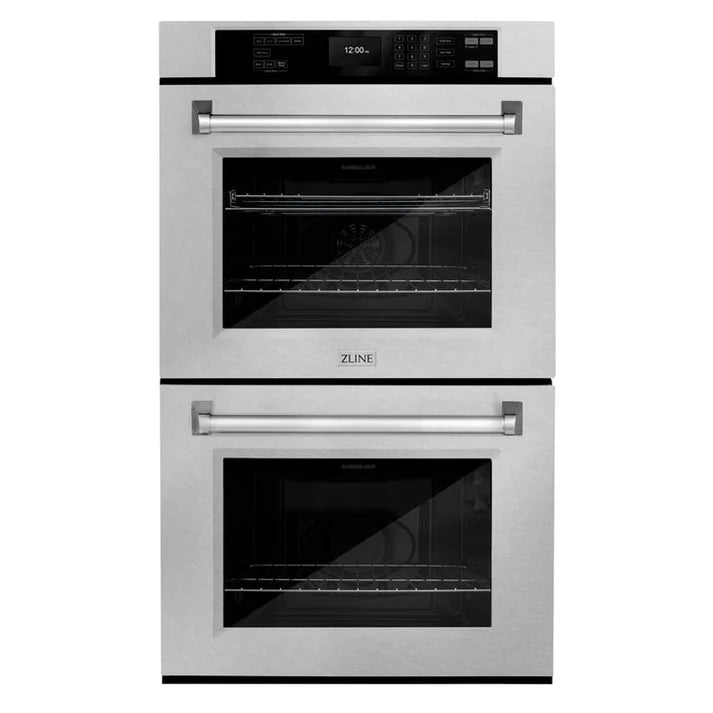 ZLINE 30" Professional Double Wall Oven with Air Fry and Self-Clean in DuraSnow® Stainless Steel, WADS-30