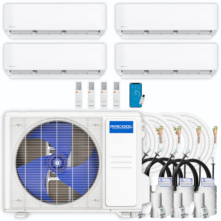 MRCOOL DIY Mini Split - 39,000 BTU 4 Zone Ductless Air Conditioner and Heat Pump with 16/25/35/50 ft. Install Kit