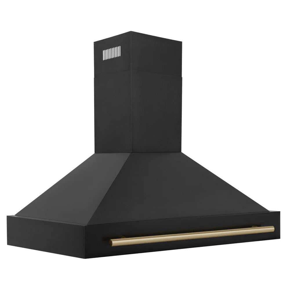 Champagne Bronze accent handle on ZLINE BS655Z-48-CB range hood