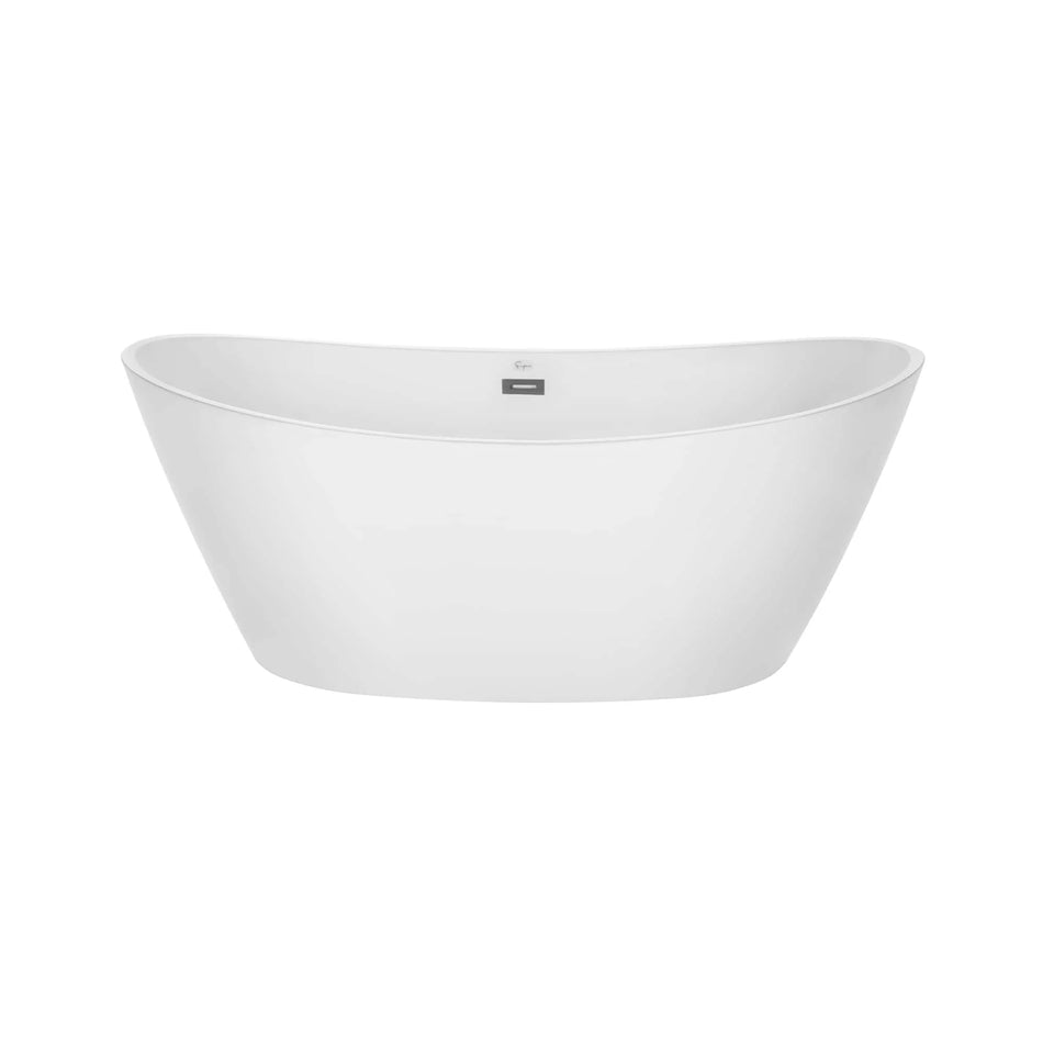 Empava 59" Freestanding Soaking Tub with Center Drain