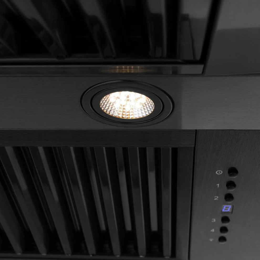 4-speed LCD control panel with timer on ZLINE BS655Z-48-CB Autograph Edition range hood
