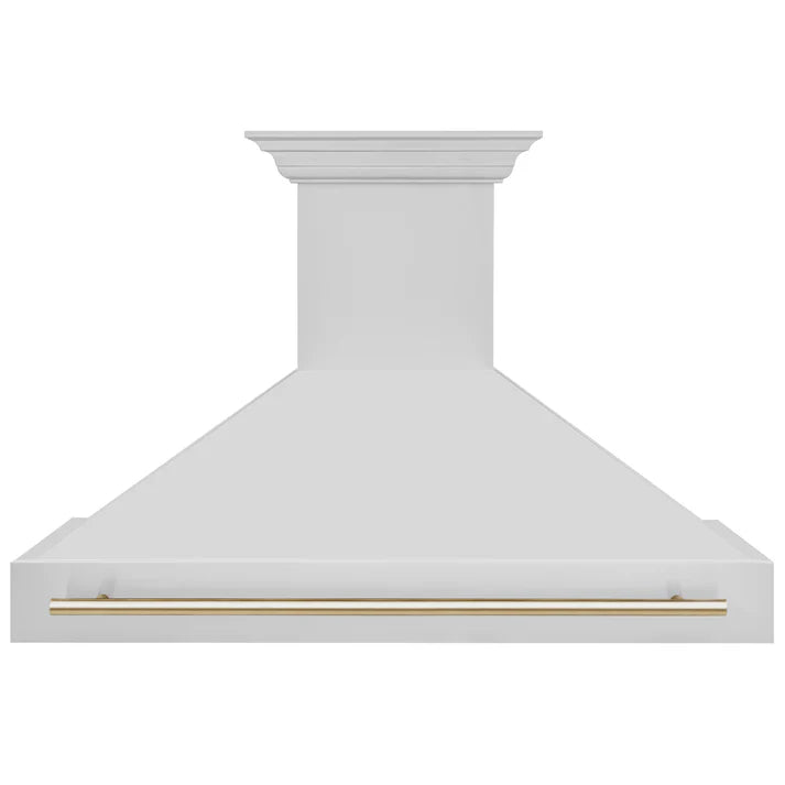 ZLINE 48 Inch Autograph Edition Stainless Steel Range Hood with Gold Handle, 8654STZ-48-G