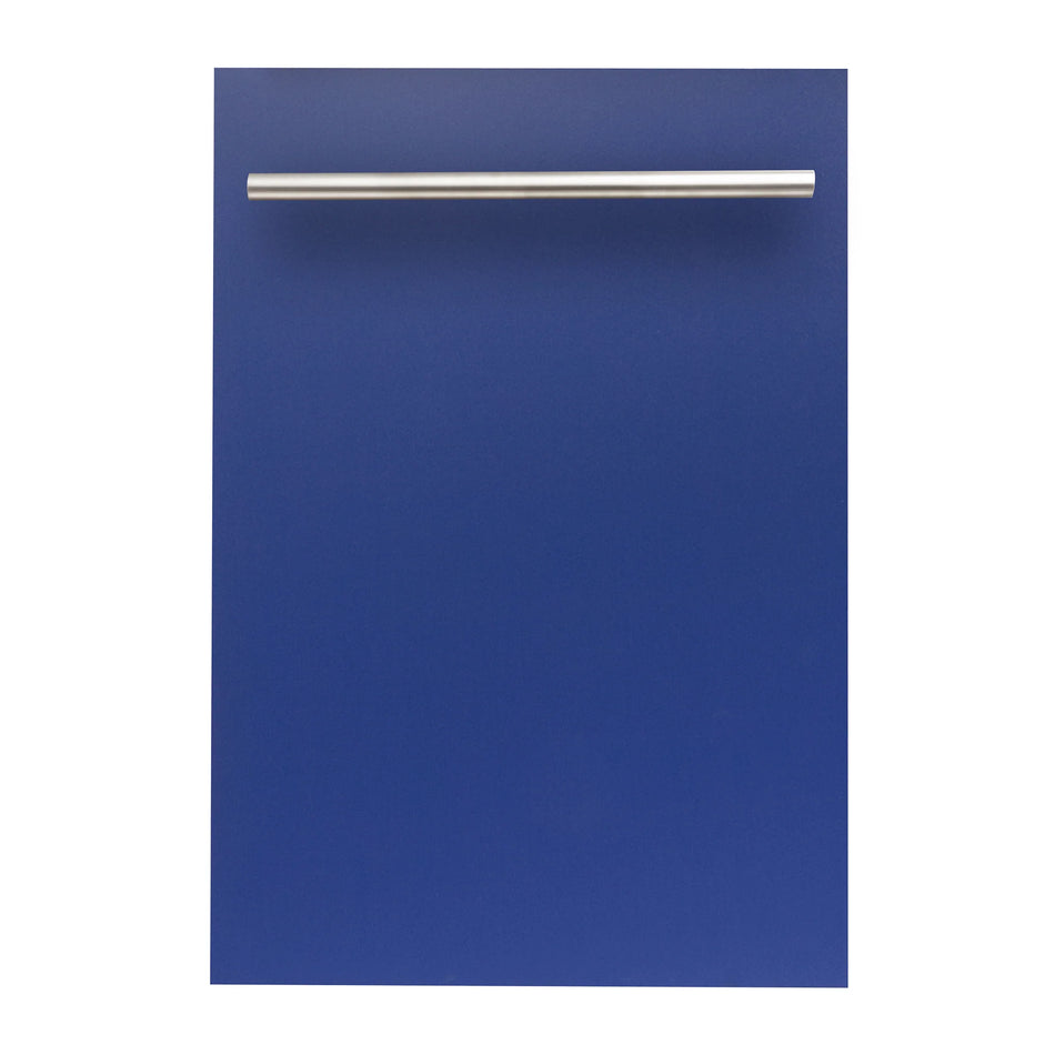 ZLINE 18 in. Top Control Dishwasher in Blue Matte with Stainless Steel Tub and Modern Handle, DW-BM-H-18