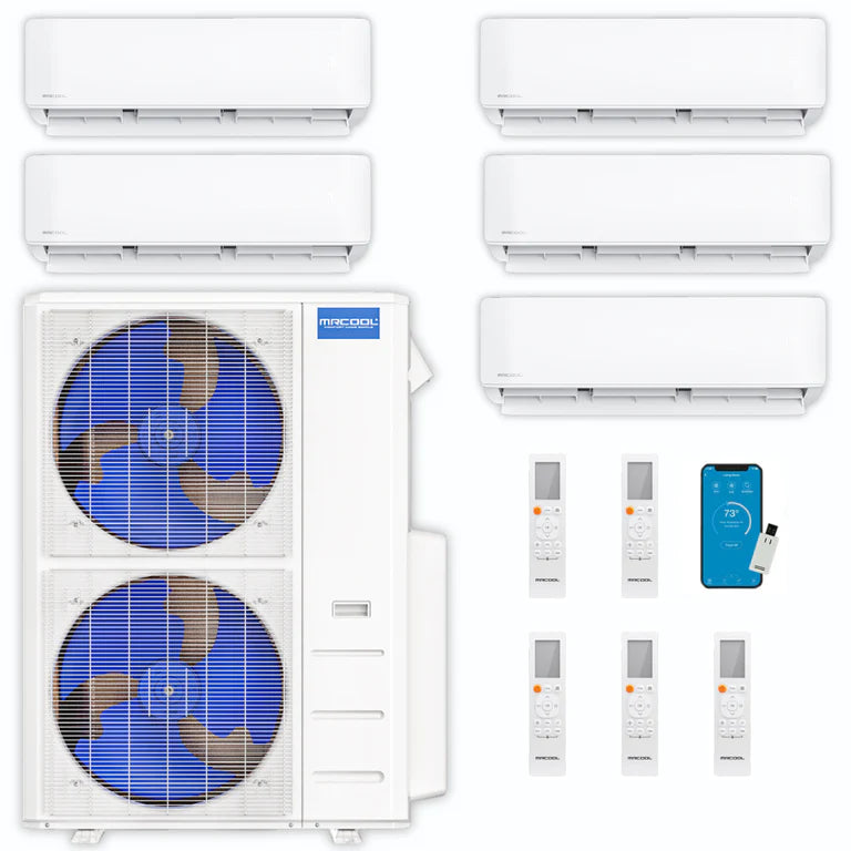 MRCOOL DIY Mini Split - 48,000 BTU 5 Zones Ductless Air Conditioner and Heat Pump, DIY-B-548HP0909090912