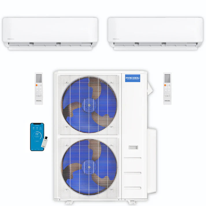 MRCOOL DIY Mini Split - 48,000 BTU Dual Zone Ductless Air Conditioner and Heat Pump, DIY-B-248HP2424