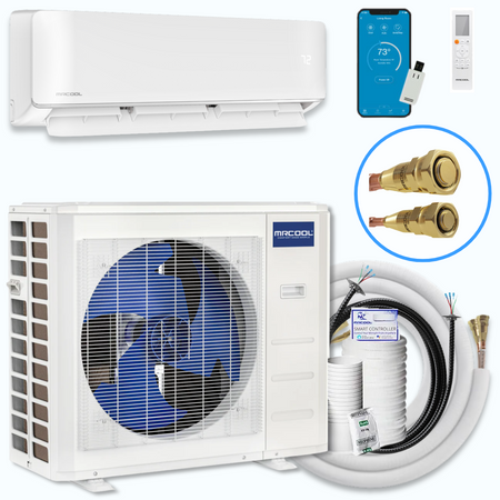 MRCOOL DIY® 5th Gen E Star 24,000 BTU Single Zone Mini Split Complete System 230V with 25 ft. DIY Quick Connect Line Set and DIYPRO Cable, DIY-24-HP-WM-230D25-O