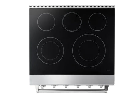 Thor Electric Range 30-Inch HRE3001 with True Convection, 5 Heating Elements, Smooth Glass Cooktop, and Stainless Steel Finish for Professional Kitchens, top view 