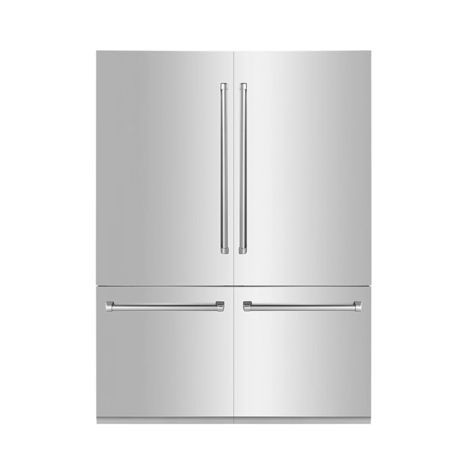 ZLINE 60 In. 32.2 cu. ft. Built-In 4-Door Refrigerator with Internal Water and Ice Dispenser in Stainless Steel, RBIV-304-60