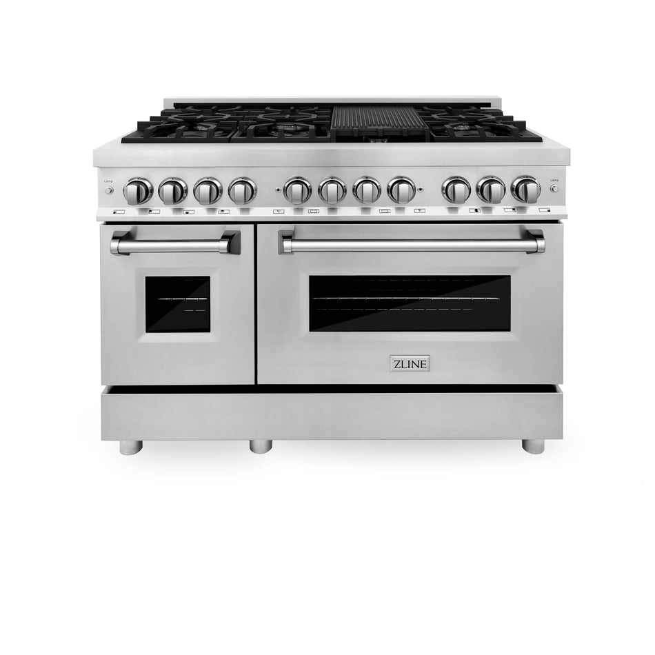 ZLINE 48 in. Professional Gas Burner and Electric Oven in Stainless Steel, RA48